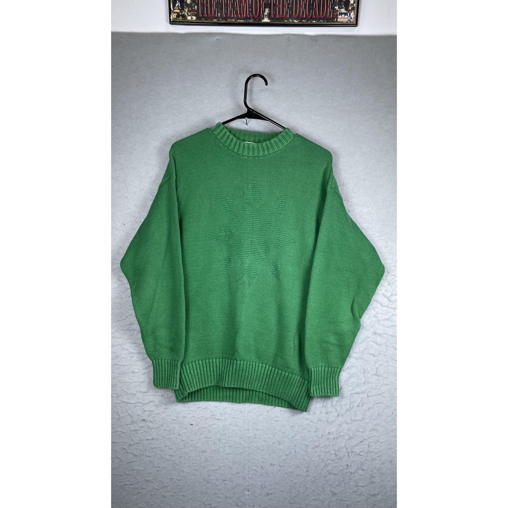 Vintage Lord Jeff Sweater Mens Medium Green‎ Crewneck Cotton Pullover USA 80s